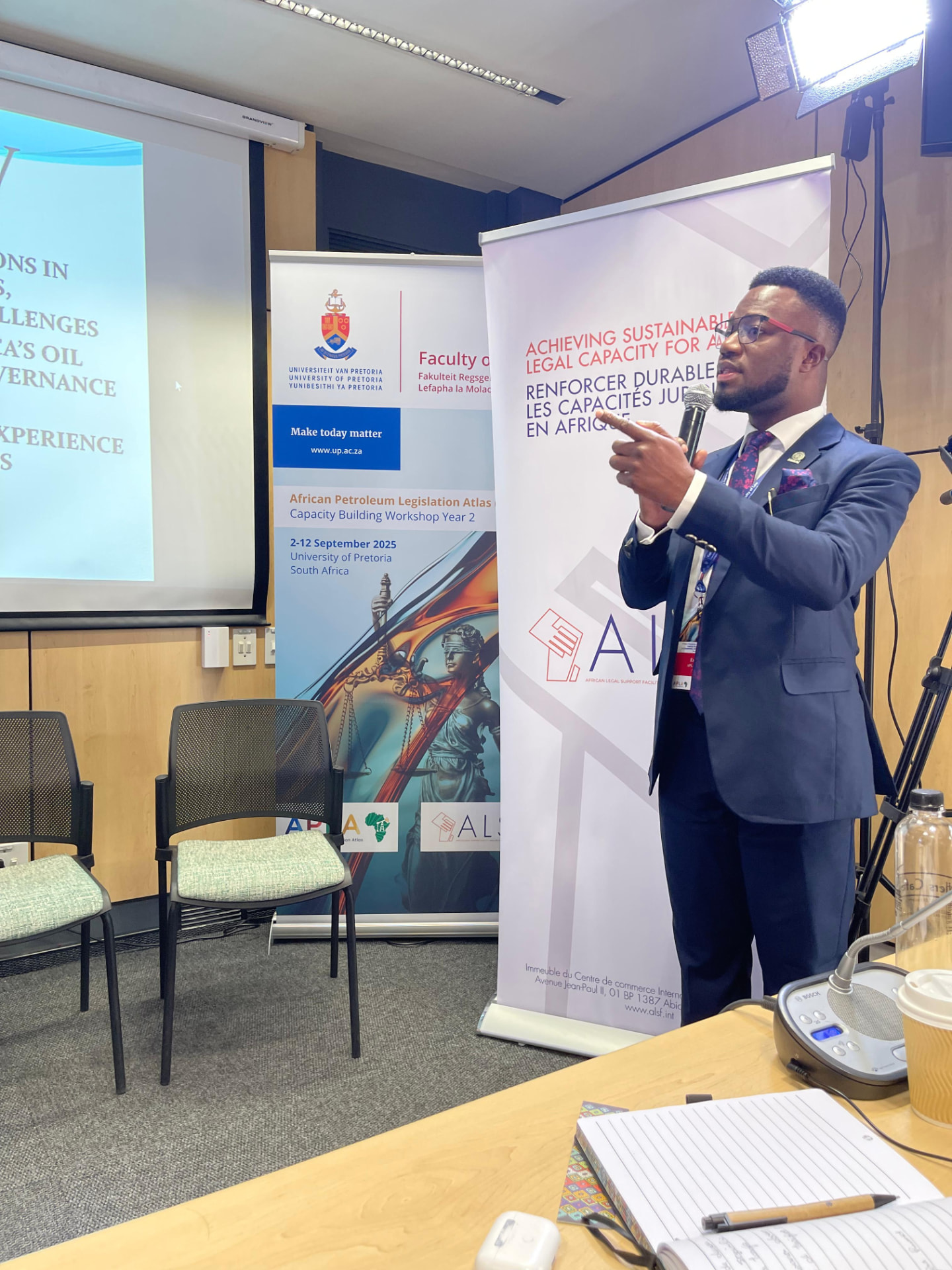 Edemumoh Essang, Esq., Partner, speaking at the African Petroleum Legislation Atlas capacity building workshop